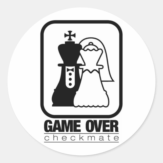 Spiel über Karo Runder Aufkleber (Vorderseite)