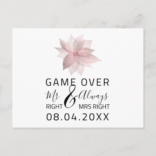 Spiel über lustige Save the Date Hochzeitsstimmung Postkarte (Vorderseite)