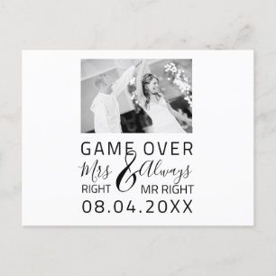 Spiel über lustiges Save the Date Hochzeitsfest-Fo Postkarte