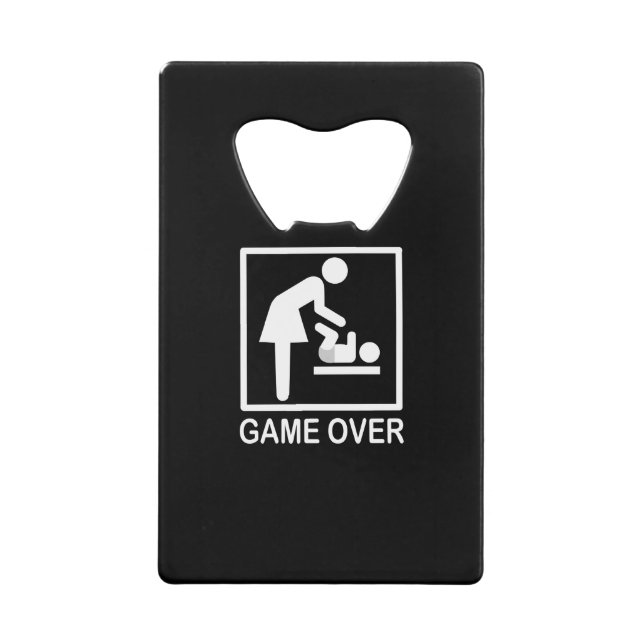 Spiel über Mama Funny Black und White Piktogramm Kreditkarten Flaschenöffner (Vorderseite)