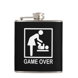 Spiel über Mama Funny Signage Piktogramm Flachmann