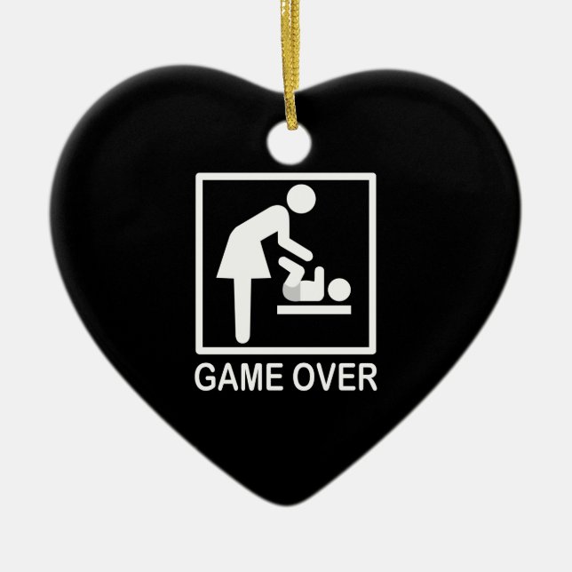 Spiel über Mama Funny Signage Piktogramm Keramik Ornament (Vorne)