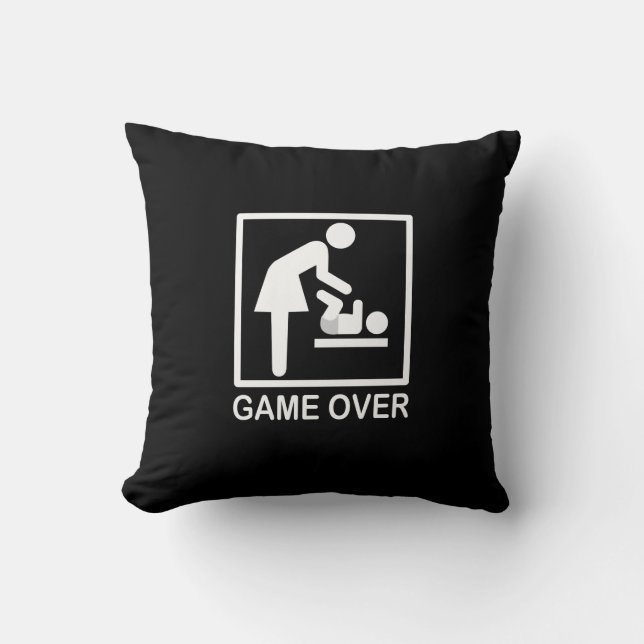 Spiel über Mama Funny Signage Piktogramm Kissen (Vorderseite)