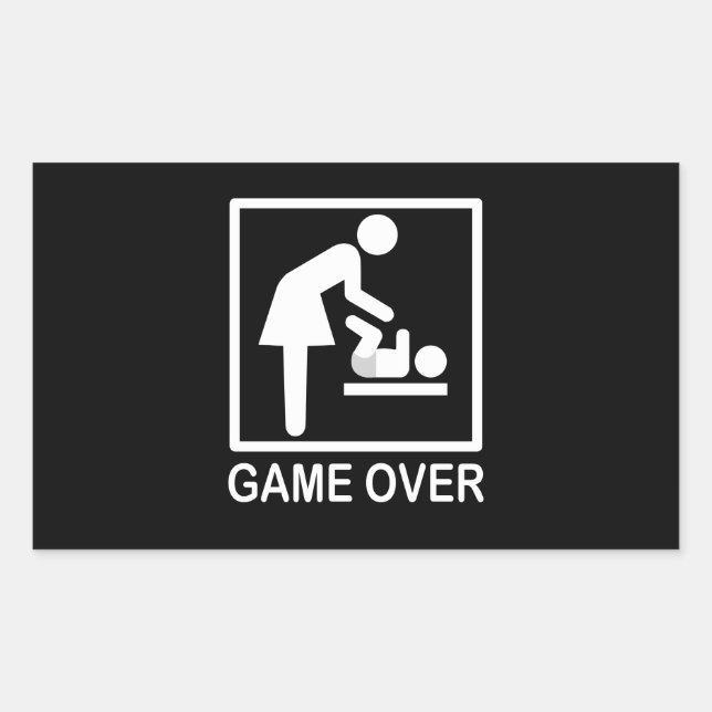 Spiel über Mama Funny Signage Piktogramm Rechteckiger Aufkleber (Vorderseite)