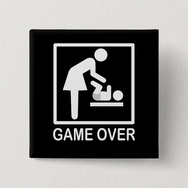 Spiel über Mama-humorvollem Piktogramm Button (Vorderseite)