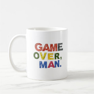 Spiel über, Mann Kaffeetasse