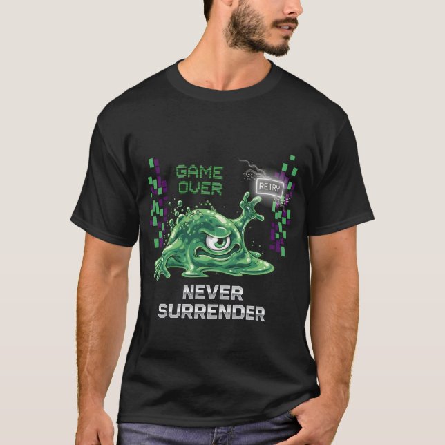 Spiel über nie Verzicht auf Retro-Gaming-T - Shirt (Vorderseite)