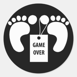Spiel über runder aufkleber