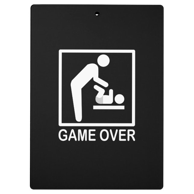 Spiel über Vater Funny Piktogramm Klemmbrett (Rückseite)