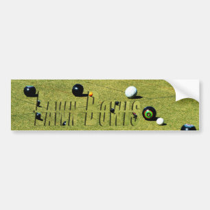 Spiel und Logo der Rasenbowls; Autoaufkleber