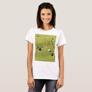 Spiel und Logo der Rasenbowls; T-Shirt