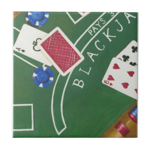 Spiel von Blackjack mit Chips durch Chariklia Fliese