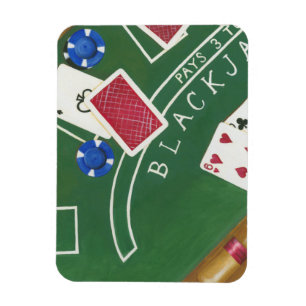 Spiel von Blackjack mit Chips durch Chariklia Magnet