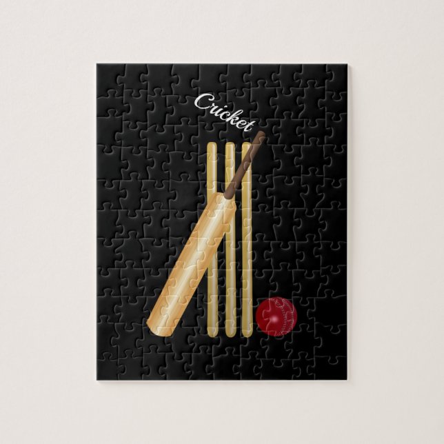 Spiel von Cricket, Bat und Ball, weißer Text (Vertikal)