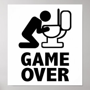 Spiel vorbei kotzen Toilette Poster