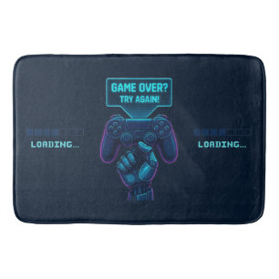 Spiel vorbei? Nochmal versuchen! Futuristic Gamer Badematte