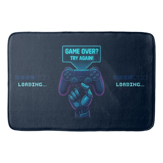 Spiel vorbei? Nochmal versuchen! Futuristic Gamer  Badematte (Vorderseite)