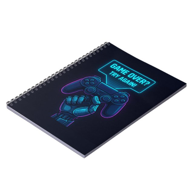 Spiel vorbei? Nochmal versuchen! Futuristic Gamer  Notizblock (Linke Seite)