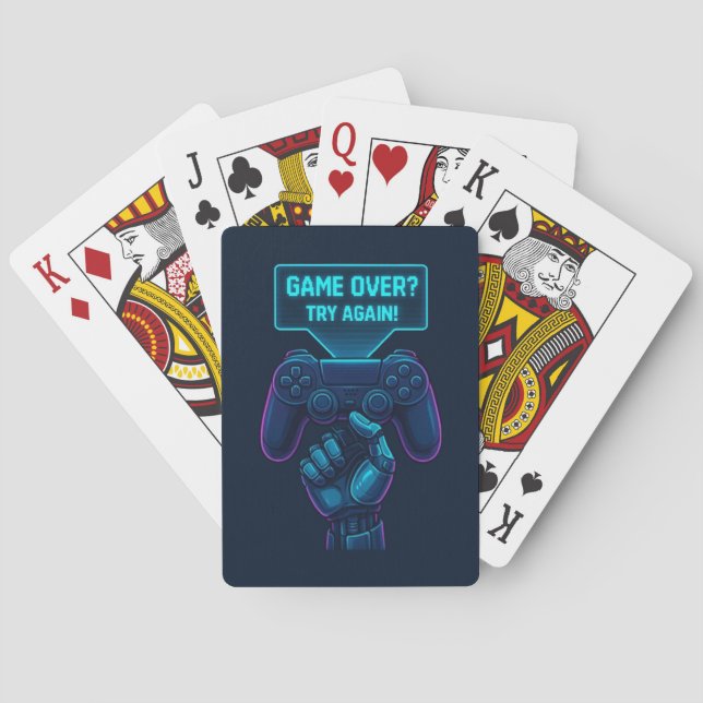 Spiel vorbei? Nochmal versuchen! Futuristisches Ga Spielkarten (Rückseite)