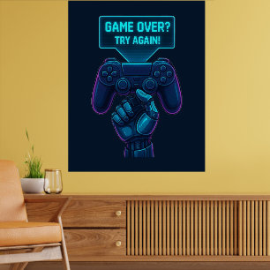 Spiel vorbei? Nochmal versuchen! - Futuristisches  Poster