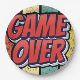 Spiel vorbei. pappteller