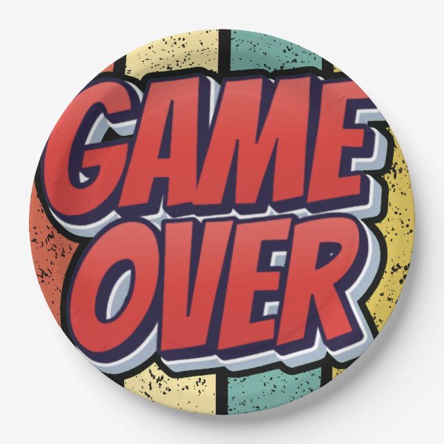 Spiel vorbei. pappteller (Vorderseite)