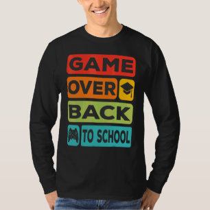 Spiel vorbei Zurück zur Schule Sonnenuntergang Sch T-Shirt