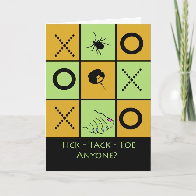 Spielabend Einladung, Funny Tick Zehenkarte Einladung (Vorderseite)