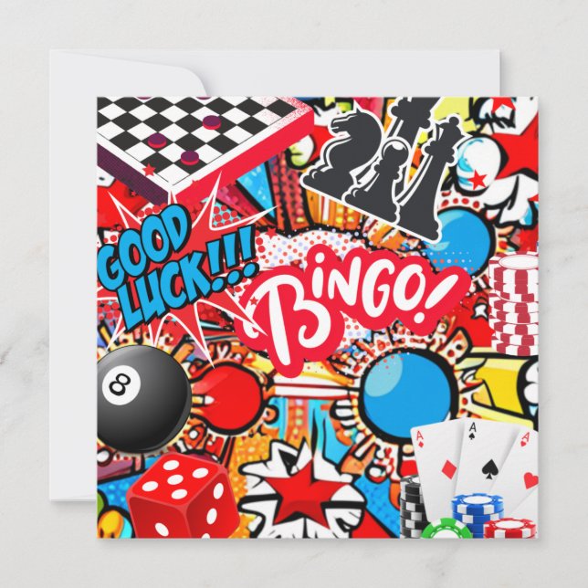 Spielabend Feiertagskarte (Vorderseite)