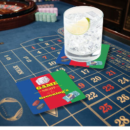 Spielabend Party trinkt Mat Games Rechteckiger Pappuntersetzer