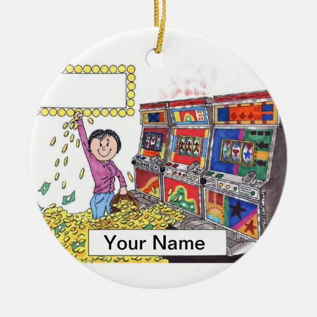 Spielautomat - Frau Keramikornament (Vorne)