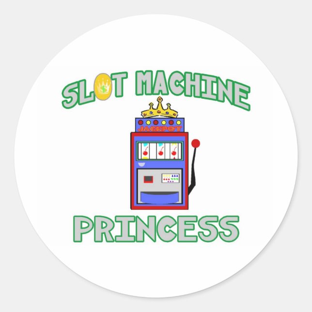 Spielautomat-Prinzessin (Tiara) Runder Aufkleber (Vorderseite)