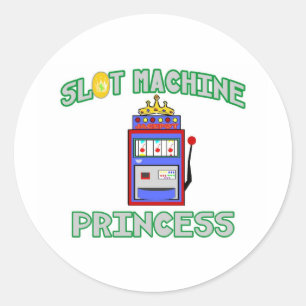 Spielautomat-Prinzessin (Tiara) Runder Aufkleber