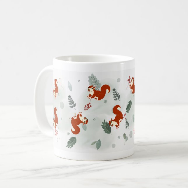 Spielbares Eichhörnchendesign - Niedliches und lus Kaffeetasse (Vorderseite Links)