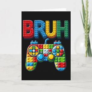 Spielbausteine Bruh Sagen Gamer Jungen Ziegel  Karte