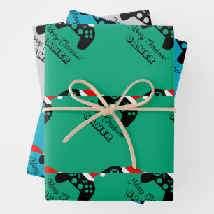 Spielcontroller für Gamer, individuelles Weihnacht Geschenkpapier Set
