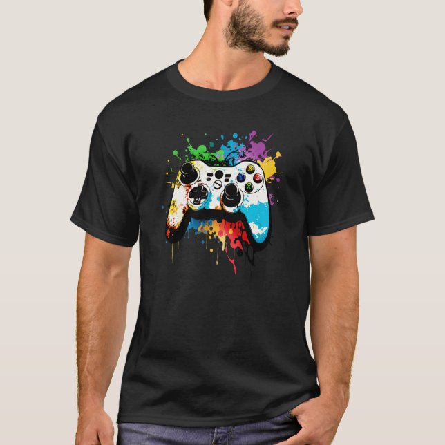 Spielcontroller Graffiti Computer Konsole E-Sport T-Shirt (Vorderseite)