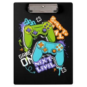 Spielcontroller Graffiti Gaming Born To Play Klemmbrett