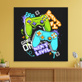 Spielcontroller Graffiti  Gaming Born To Play  Leinwanddruck
