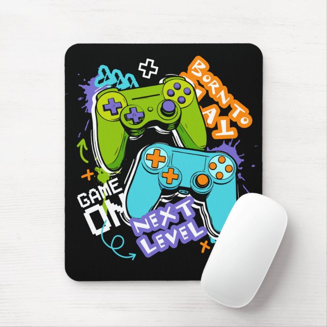 Spielcontroller Graffiti  Gaming Born To Play  Mousepad (Mit Mouse)
