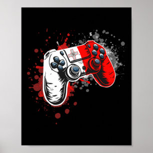 Spielcontroller mit maltesischer Flagge Poster