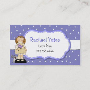 Spieldatenkarte von Periwinkle Blue Polka Dot Girl Telefonnummerkarte