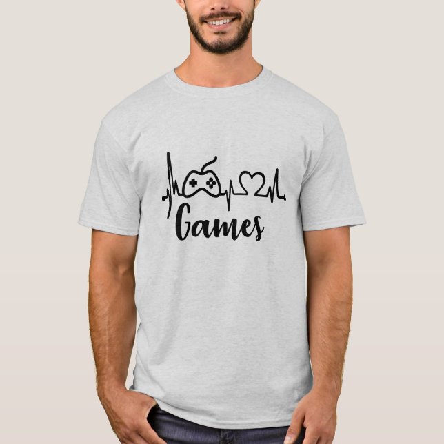 Spiele auf T-Shirt (Vorderseite)