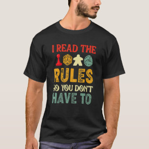 Spiele-Board-Spiel, das ich lese Regeln T-Shirt