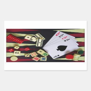 Spiele-Casino-Spiele Rechteckiger Aufkleber
