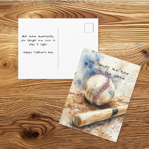 Spiele das Baseball-Vaterspiel Postkarte