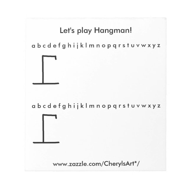 Spiele für Hangman Notepads Notizblock (Vorderseite)