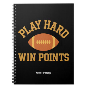 Spiele hart, gewinne Punkte Retro Game Day Sports Notizblock