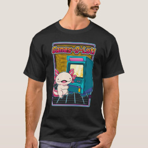 Spiele im Lotto Axolotl Playing Arcade Spielmaschi T-Shirt
