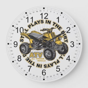 Spiele im Schmutz ATV Große Wanduhr